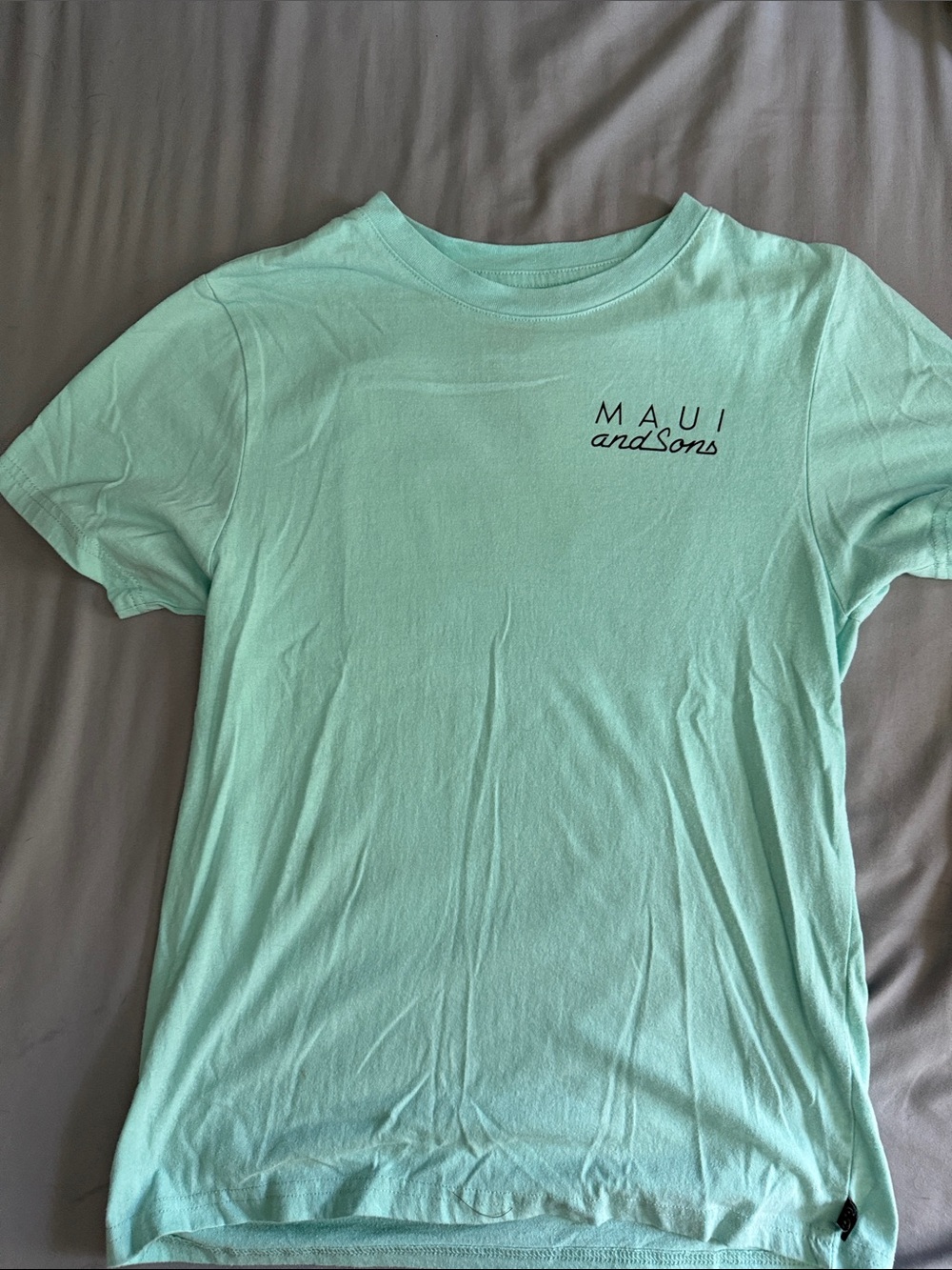Maui and Sons Seafoam Crewneck Tee with Script Logo